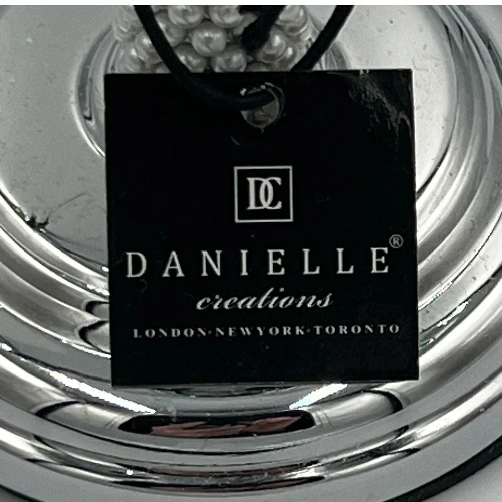 Danielle Creations Vanity Mirror Women OS Silver Brand New Pearl Stem 4X Swivel